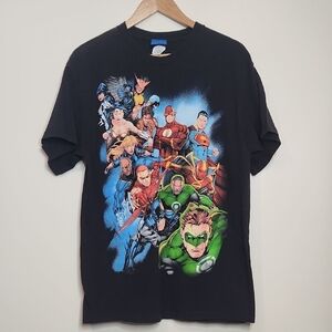 Justice League Black Superhero Graphic T-Shirt‎